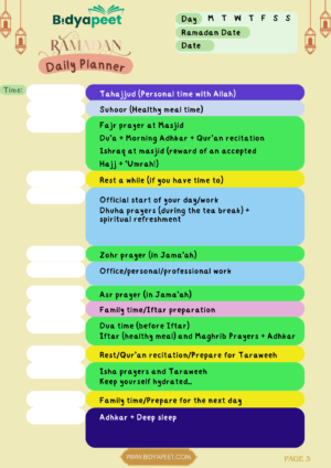 Ramadan Planner and Daily Routine for Productivity